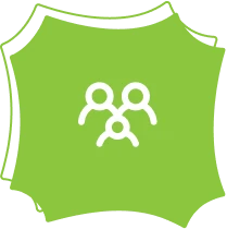 Green icon with three human figures.